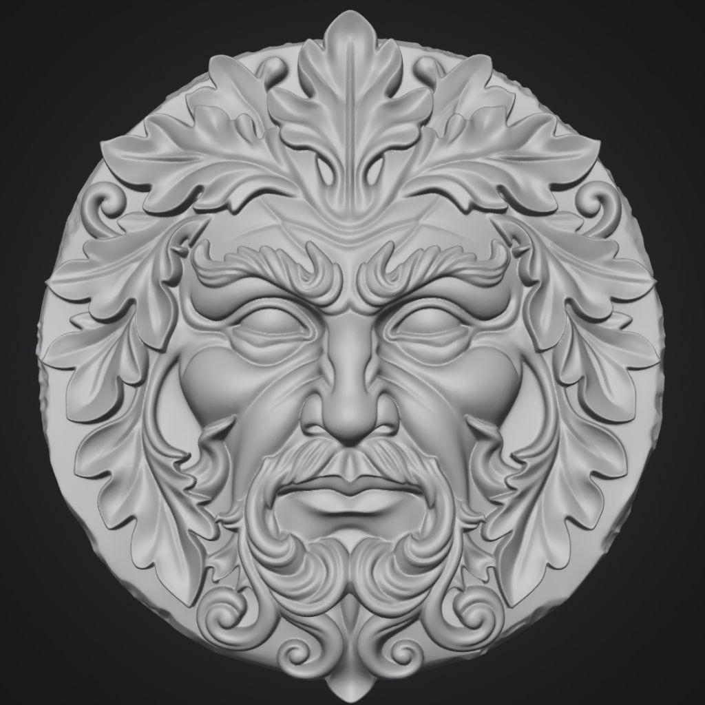 Greenman Round Cut CNC Carving STL File CNC STL file preview