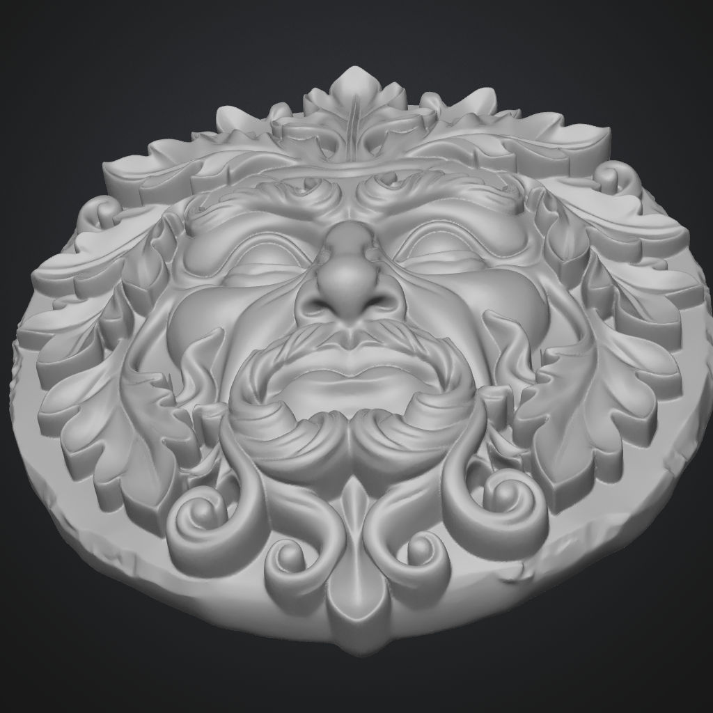 Greenman Round Cut CNC Carving STL File CNC STL file preview 2