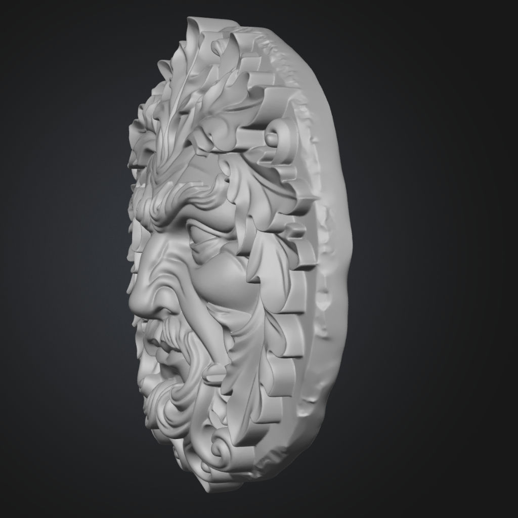 Greenman Round Cut CNC Carving STL File CNC STL file preview 3
