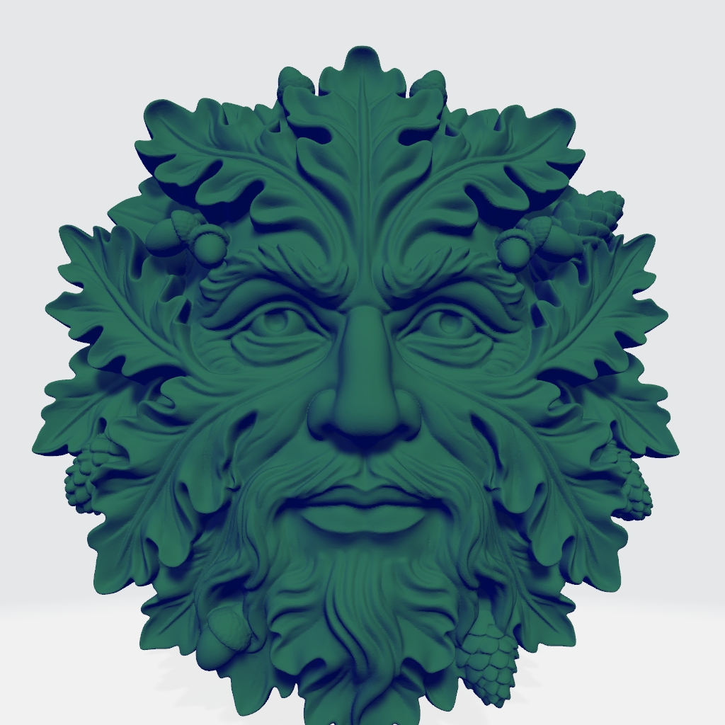 Greenman Simon Wood Carving CNC STL file preview