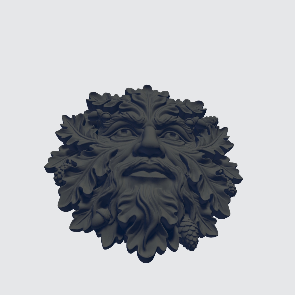 Greenman Simon Wood Carving CNC STL file preview 2