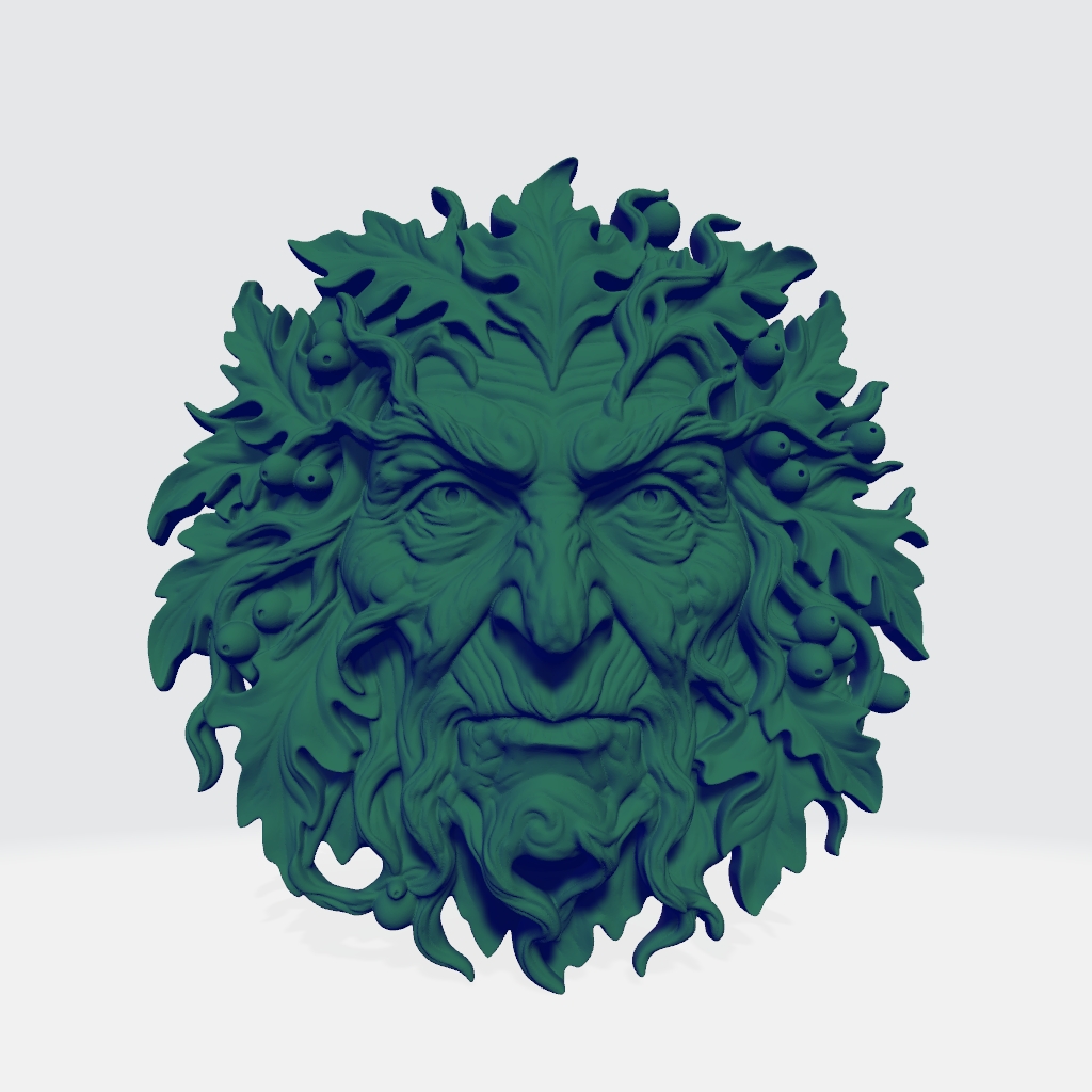 Greenman Witch Forest Guardian CNC STL file preview