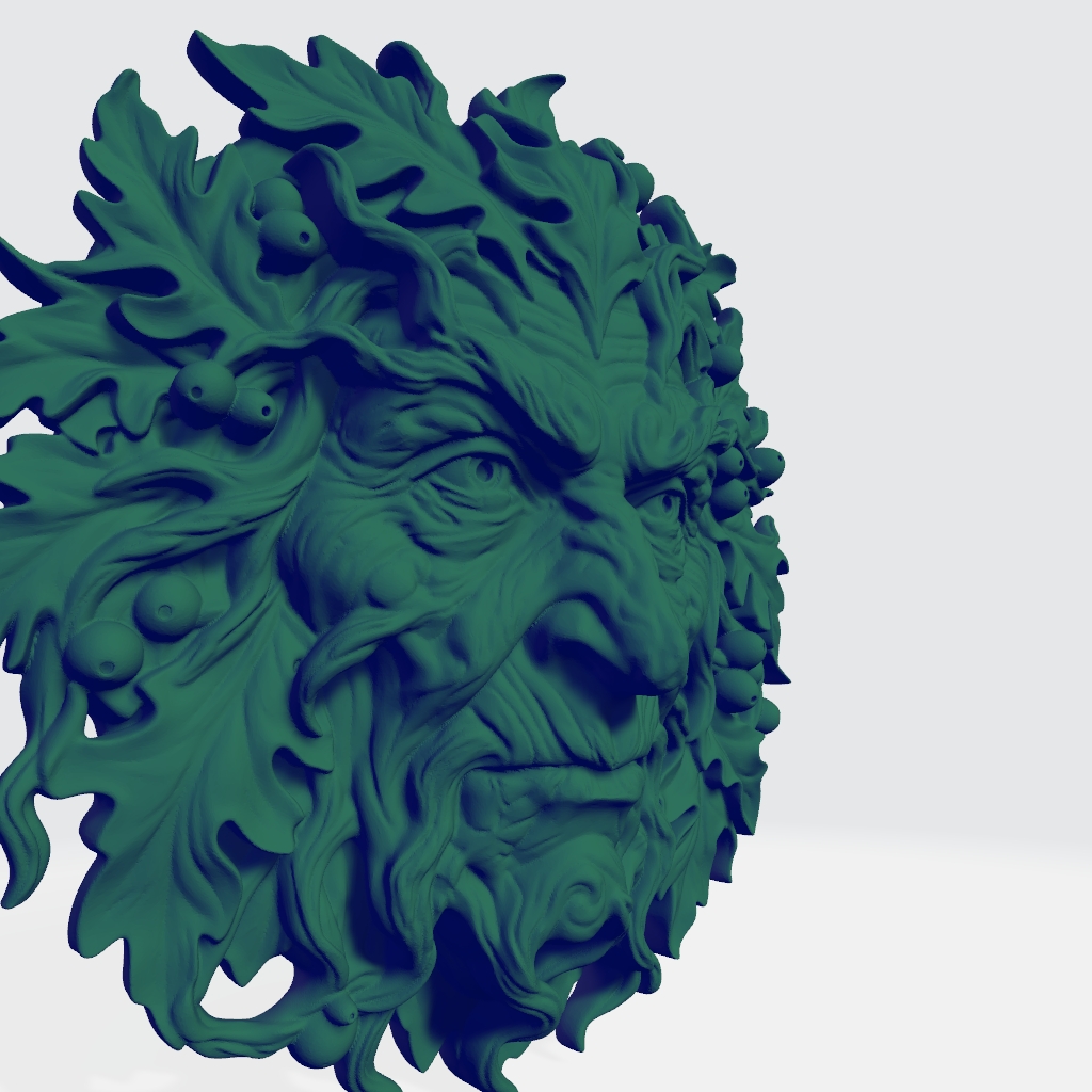 Greenman Witch Forest Guardian CNC STL file preview 2