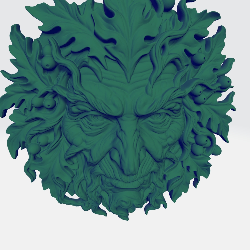 Greenman Witch Forest Guardian CNC STL file preview 3