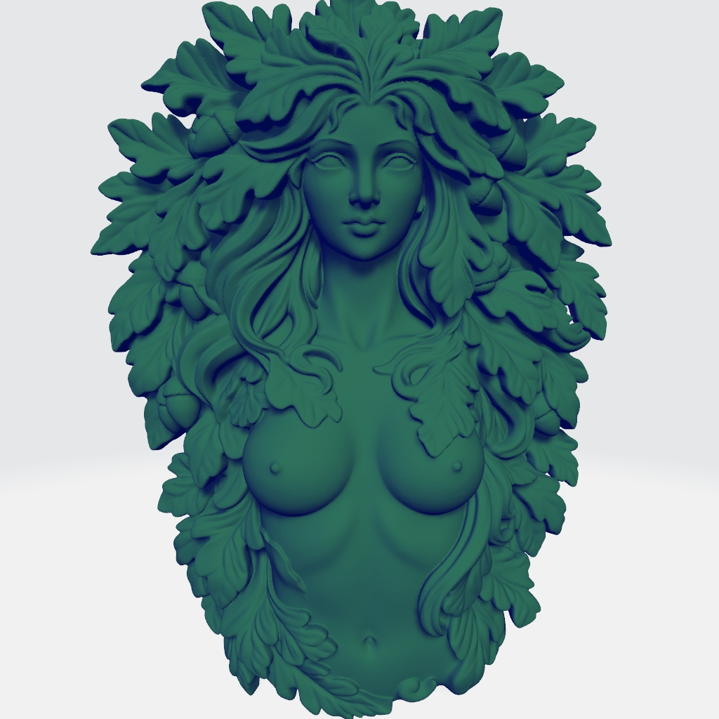 Greenman Woodland Nymph 3D Model CNC STL file preview