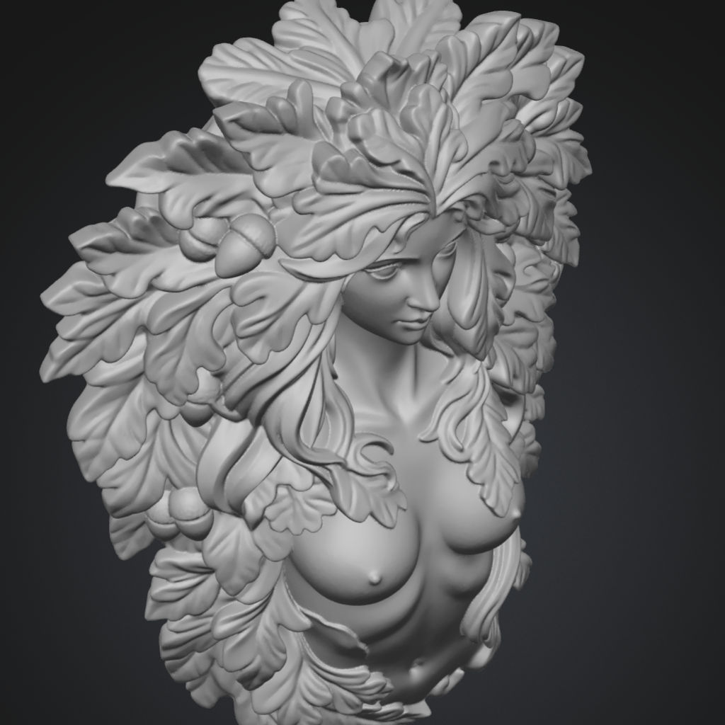 Greenman Woodland Nymph 3D Model CNC STL file preview 2