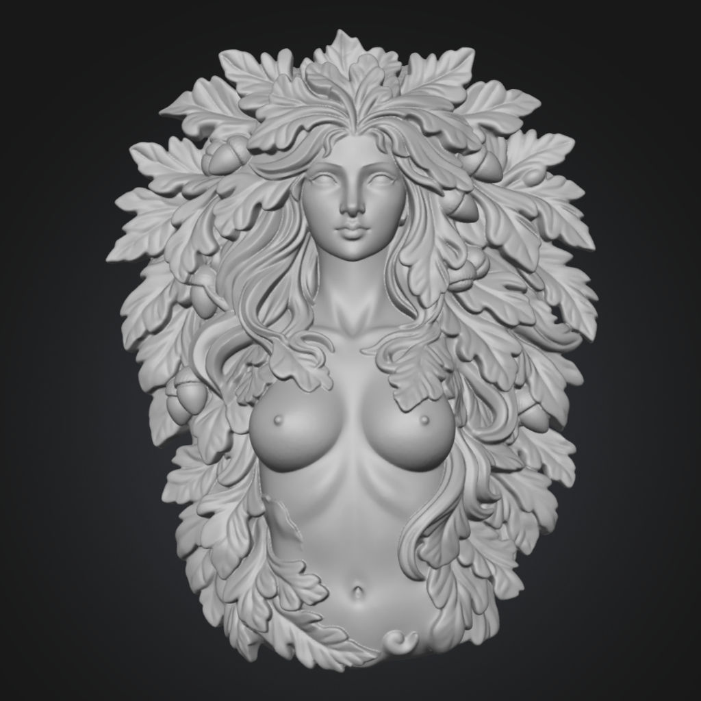 Greenman Woodland Nymph 3D Model CNC STL file preview 3
