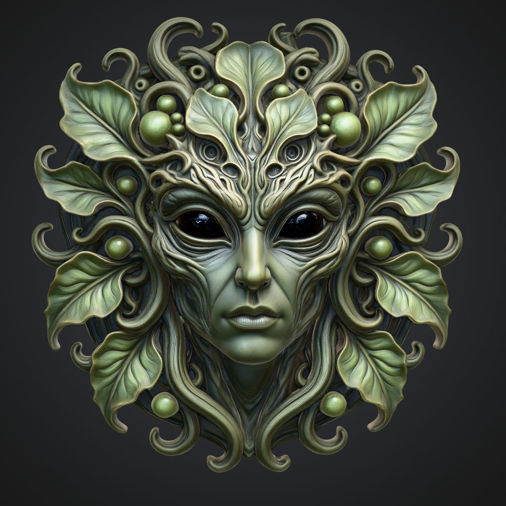 Greenwoman Alien CNC STL file preview