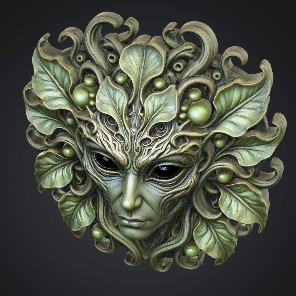 Greenwoman Alien CNC STL file preview 3
