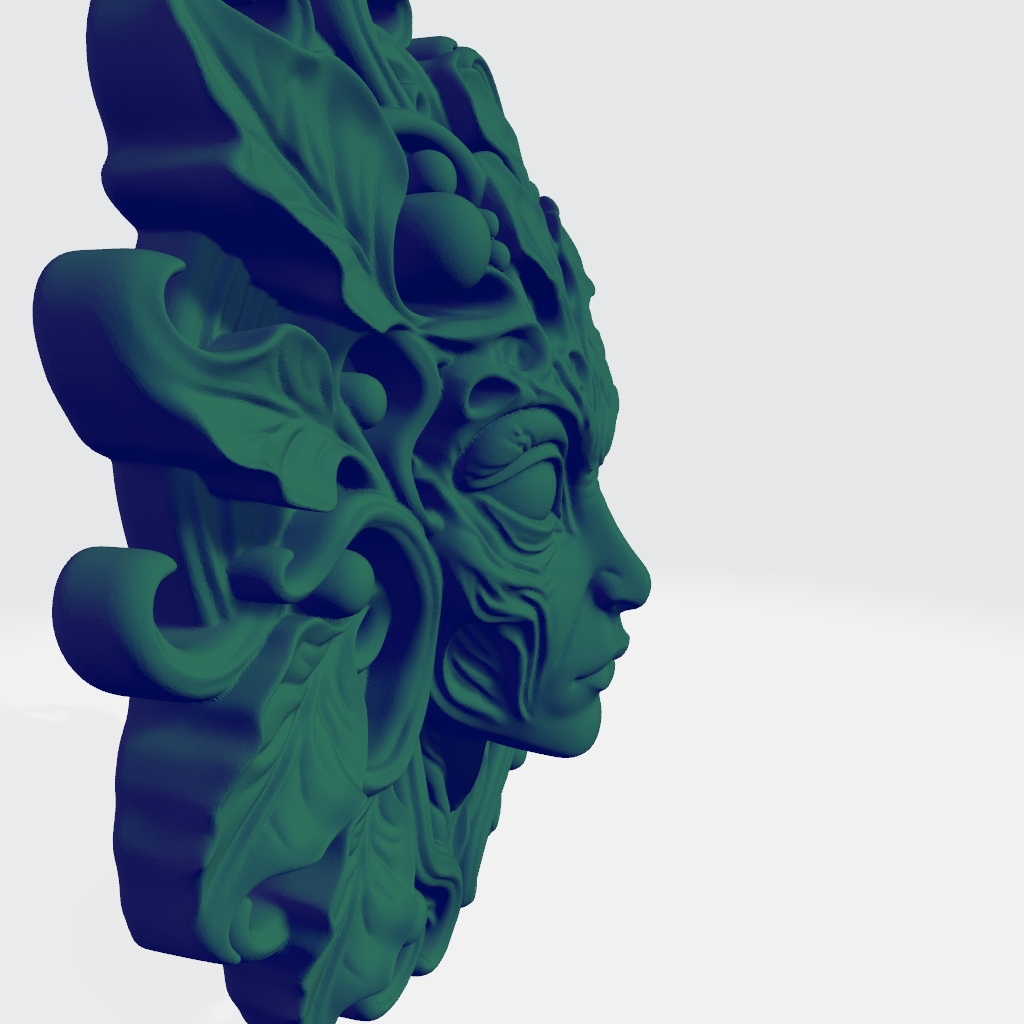 Greenwoman Alien CNC STL file preview 4