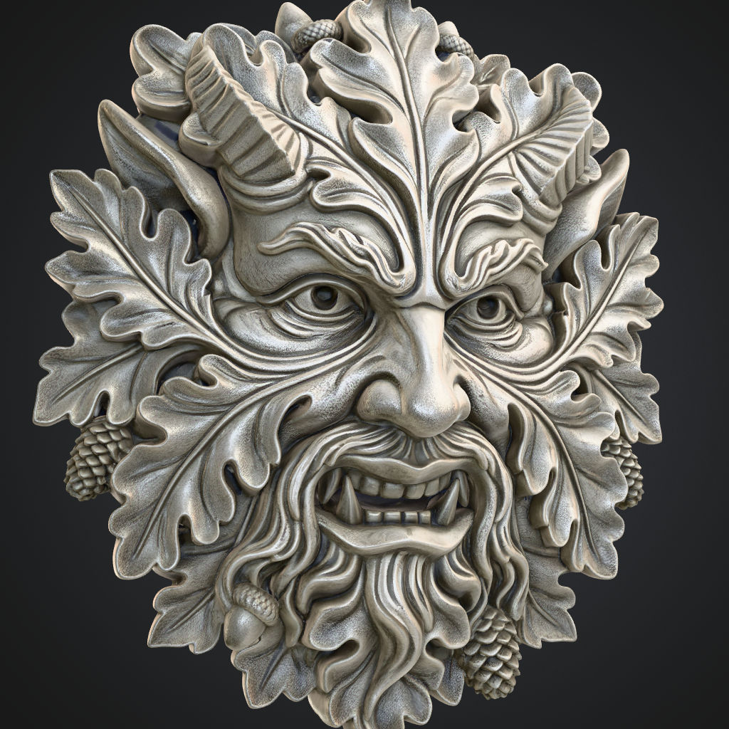 Horned Greeny CNC STL file preview