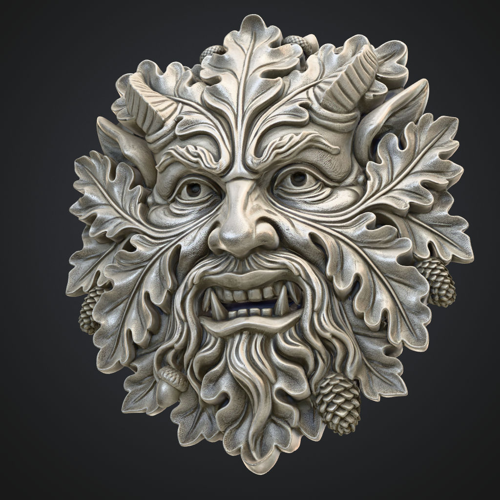 Horned Greeny CNC STL file preview 2