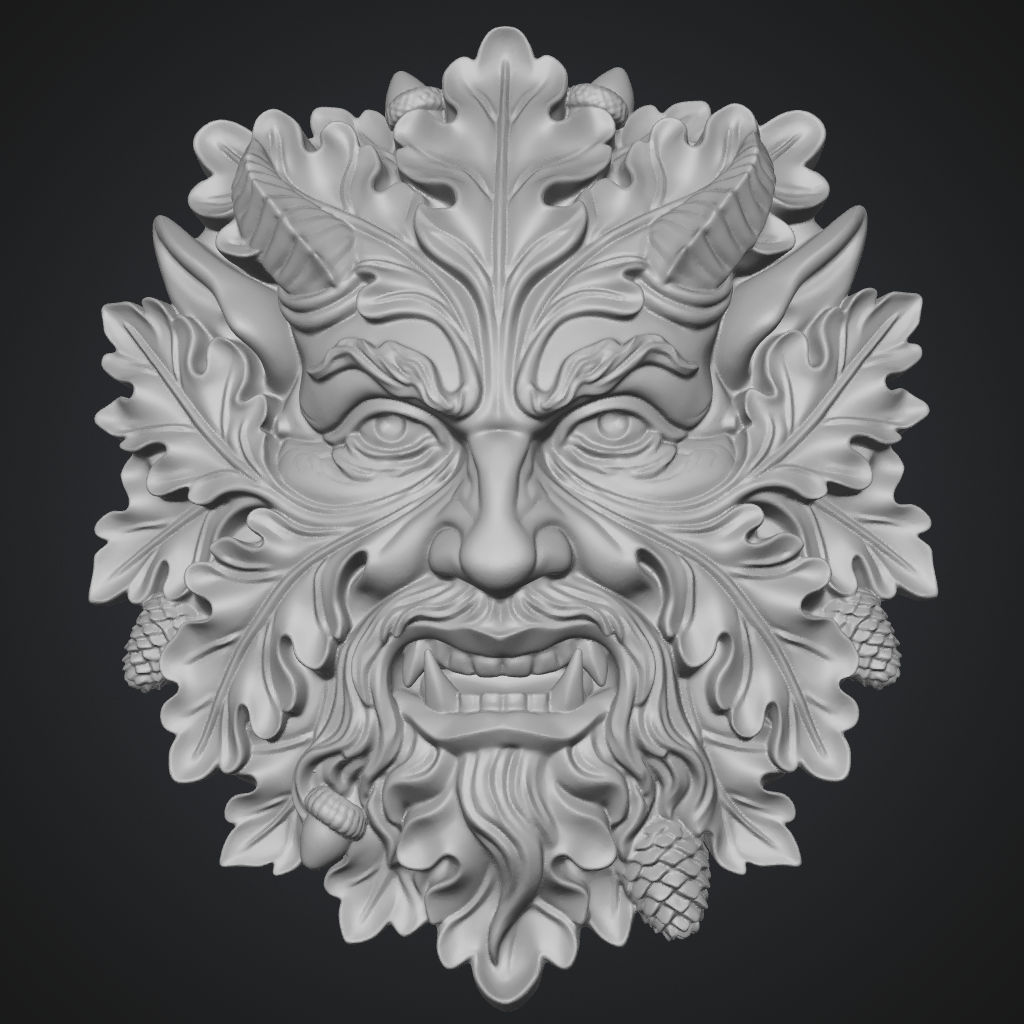 Horned Greeny CNC STL file preview 4