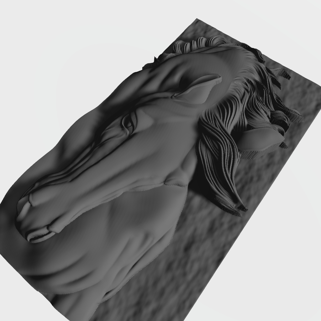 Horse Head CNC STL file preview 2