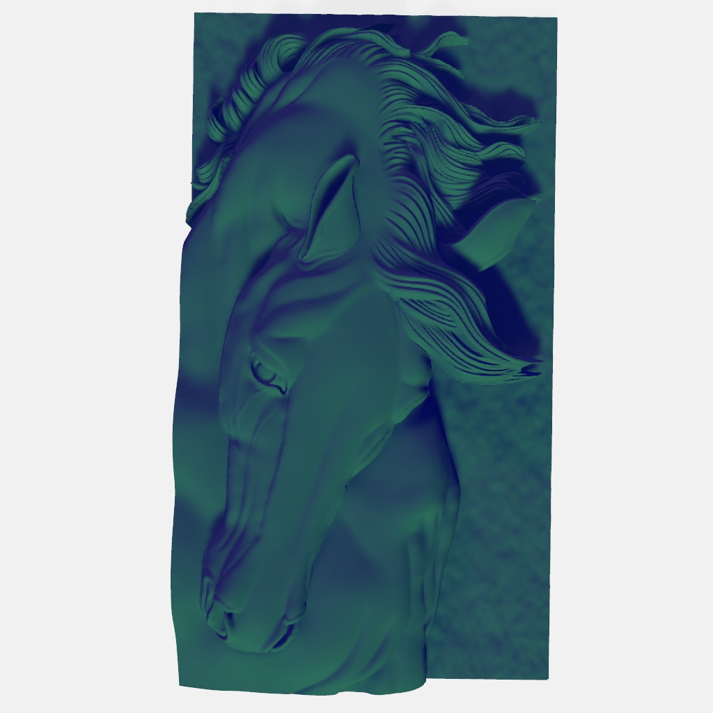 Horse Head CNC STL file preview 3