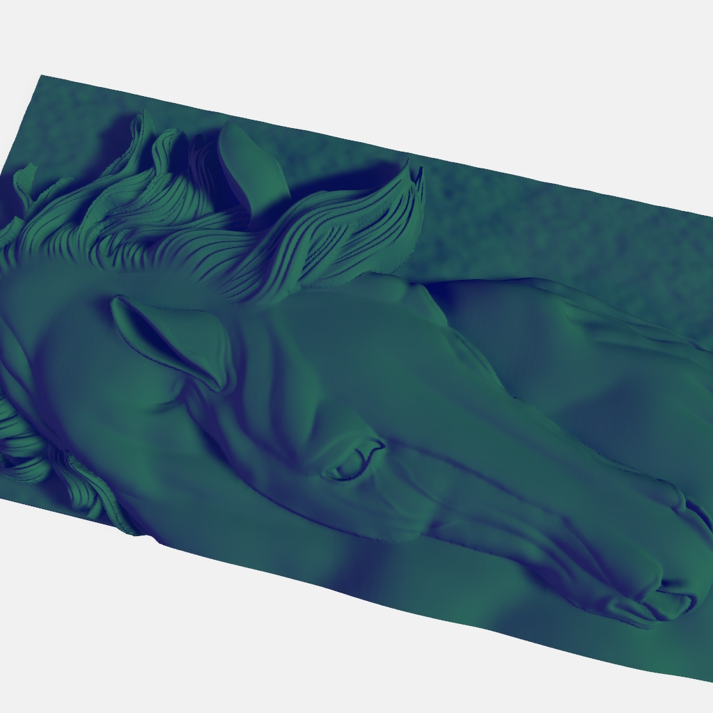 Horse Head CNC STL file preview 4