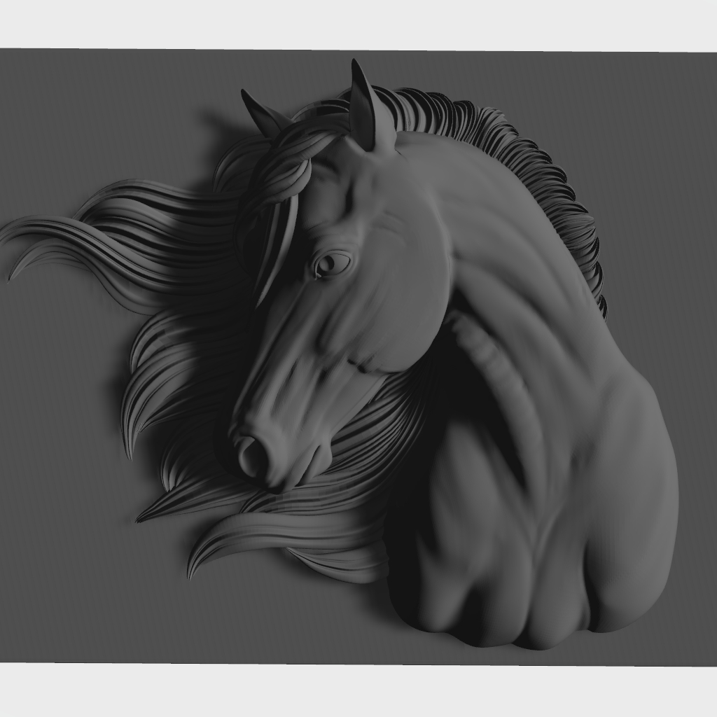 Horse Portrait 3D Model CNC STL file preview