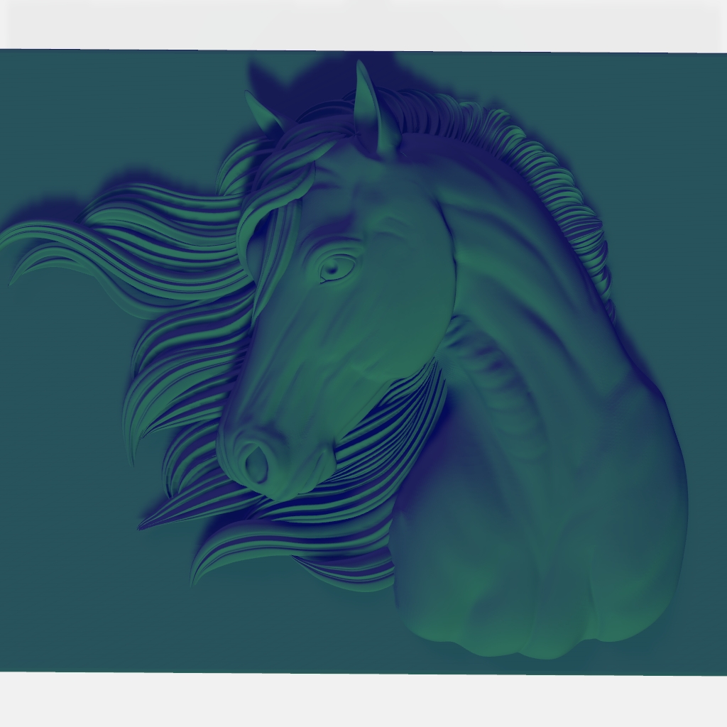 Horse Portrait 3D Model CNC STL file preview 2