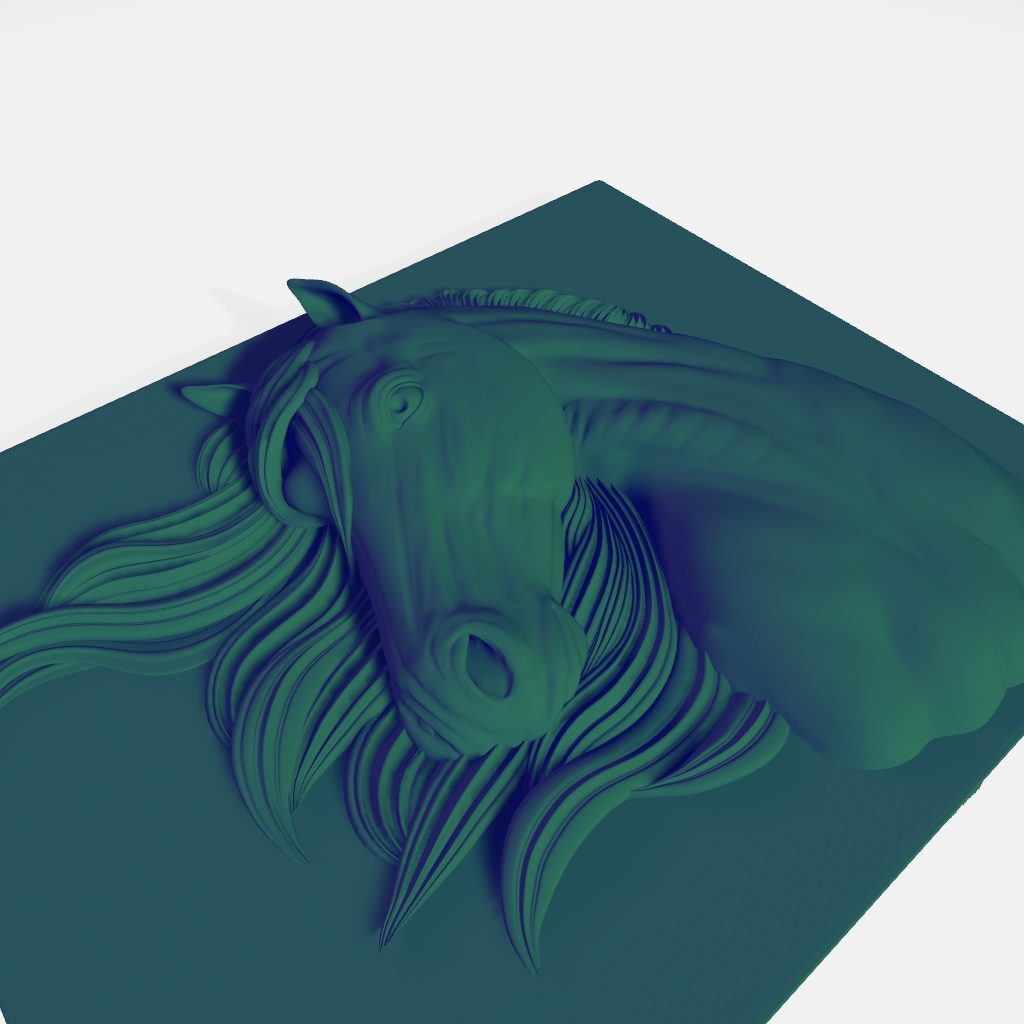 Horse Portrait 3D Model CNC STL file preview 3