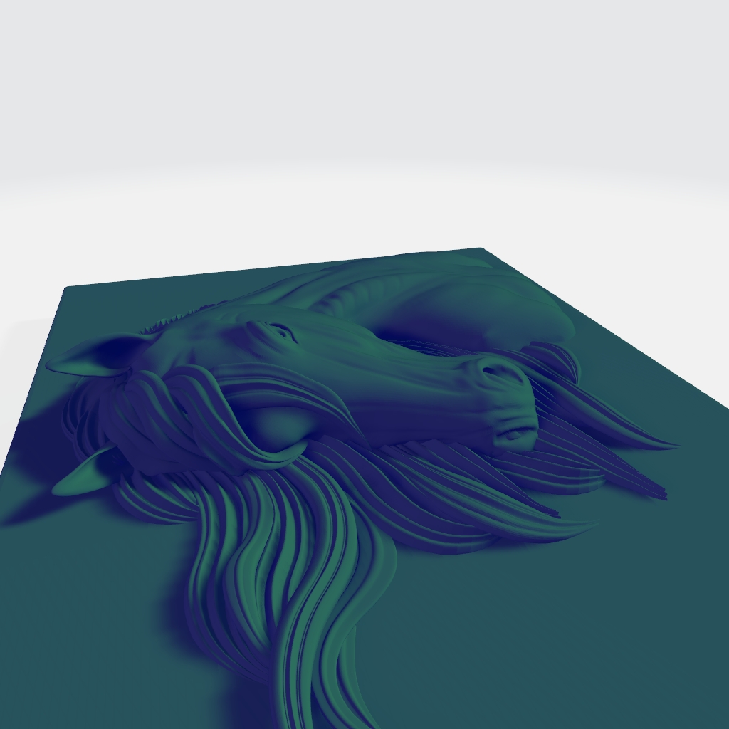 Horse Portrait 3D Model CNC STL file preview 4