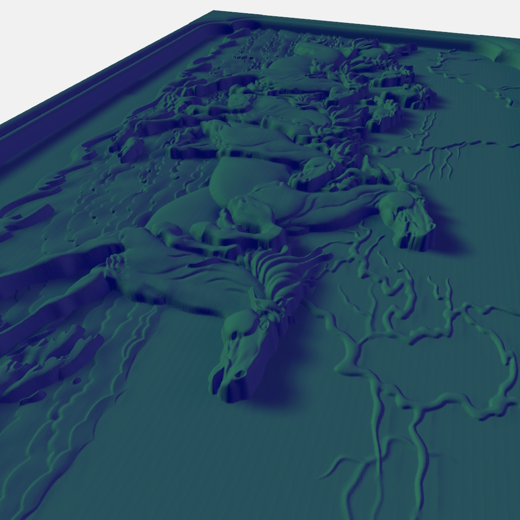 Horses Charging CNC STL file preview 3