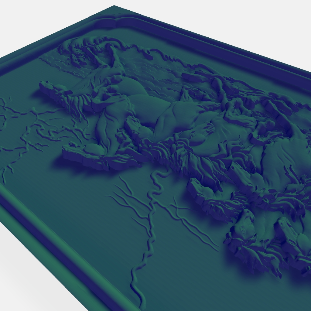 Horses Charging CNC STL file preview 4