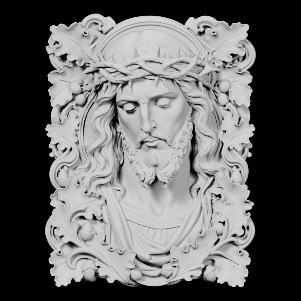 Jesus Bible STL Relief Model CNC STL file preview