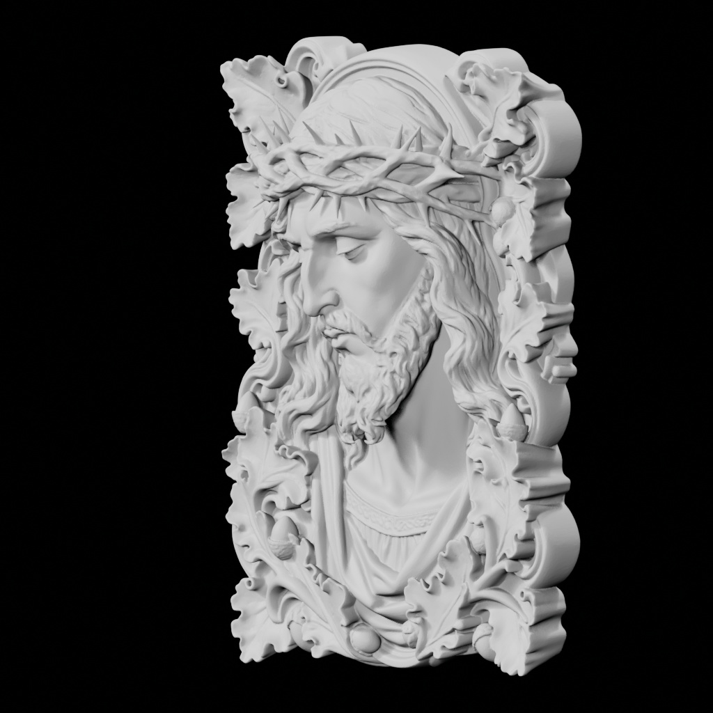 Jesus Bible STL Relief Model CNC STL file preview 2