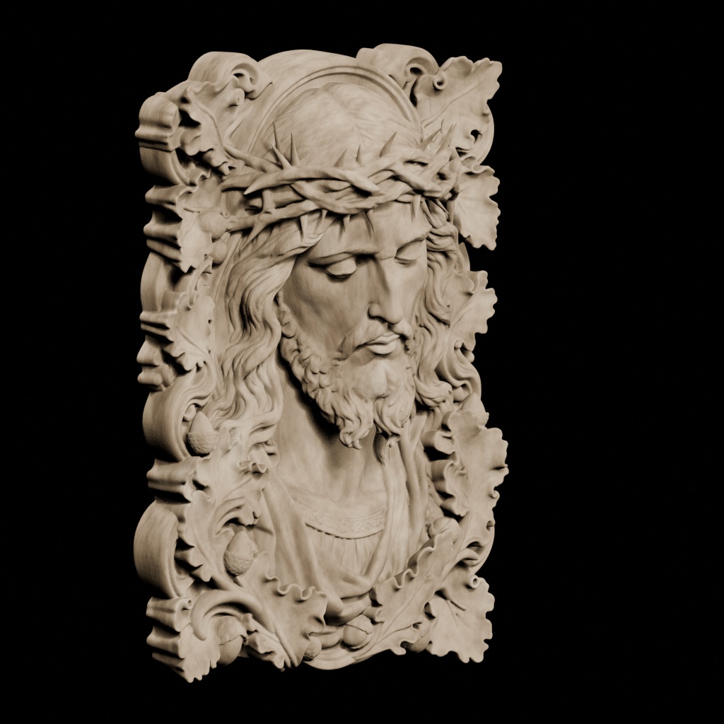 Jesus Bible STL Relief Model CNC STL file preview 3