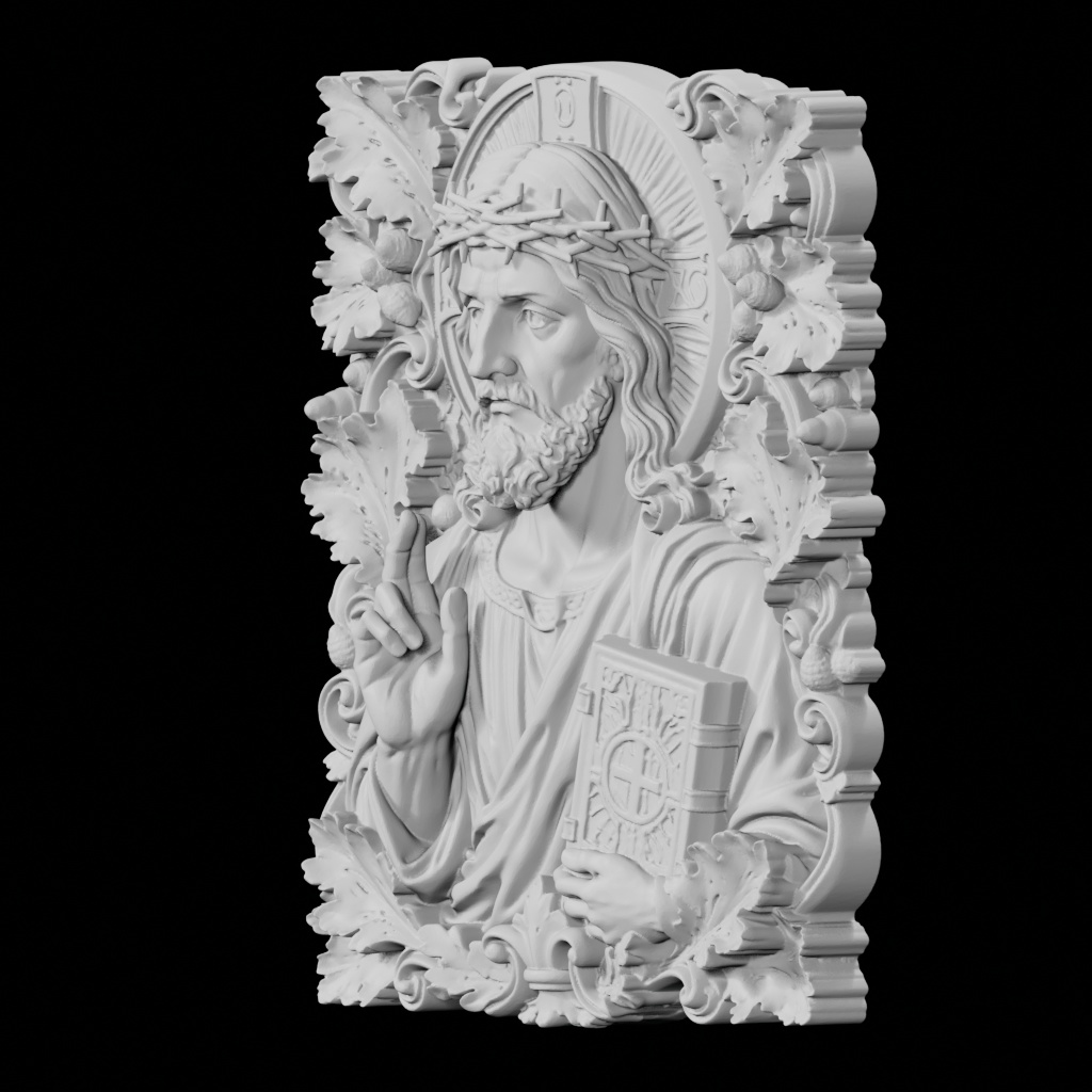 Jesus Bible CNC STL file preview 2