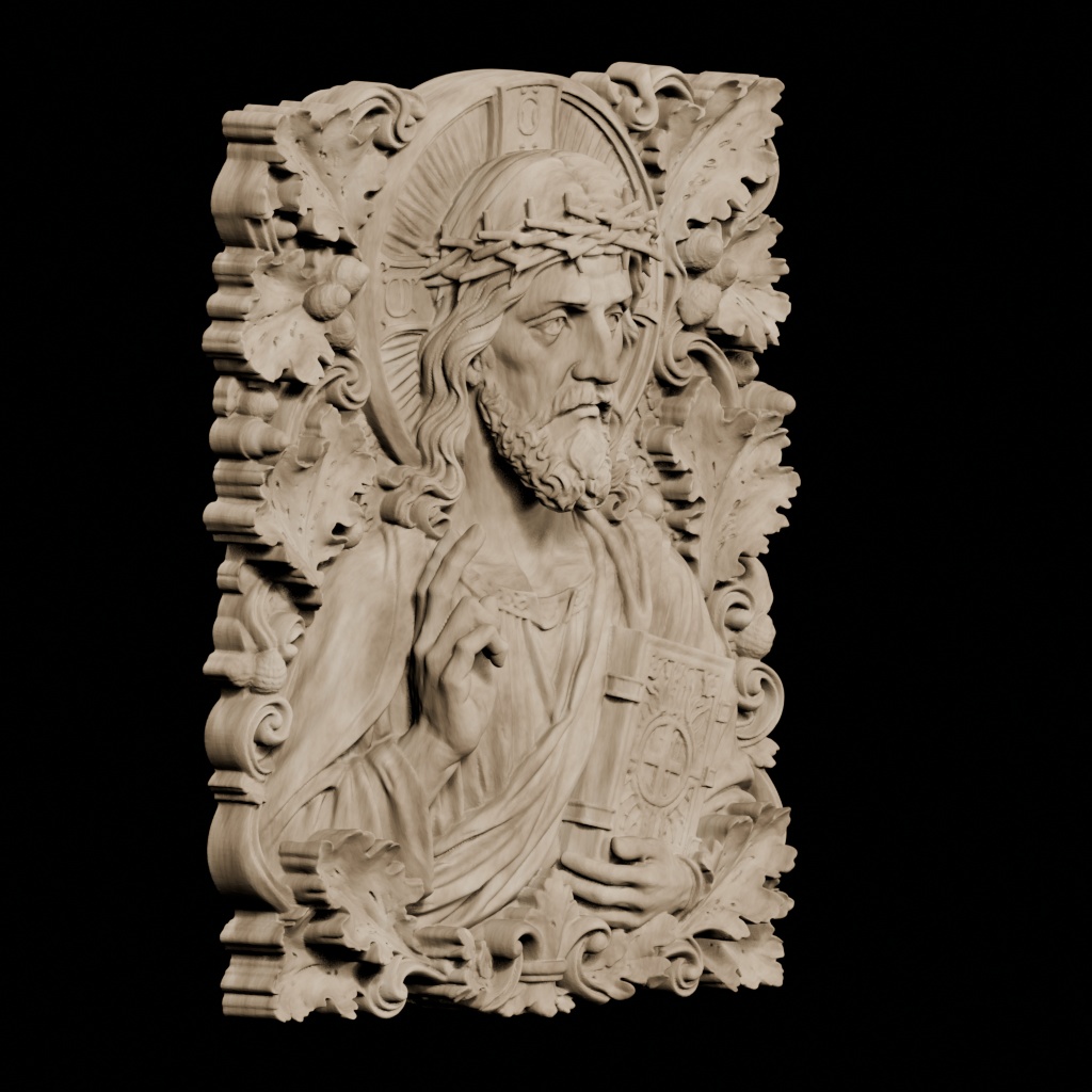 Jesus Bible CNC STL file preview 3