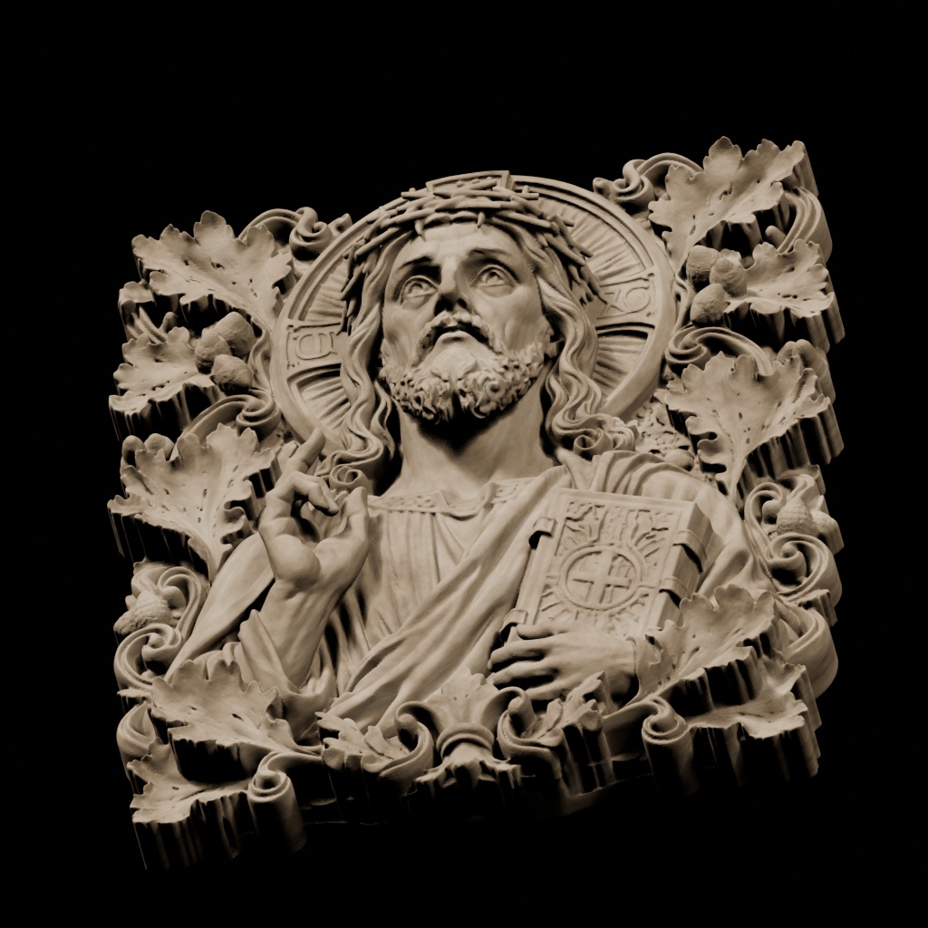 Jesus Bible CNC STL file preview 4