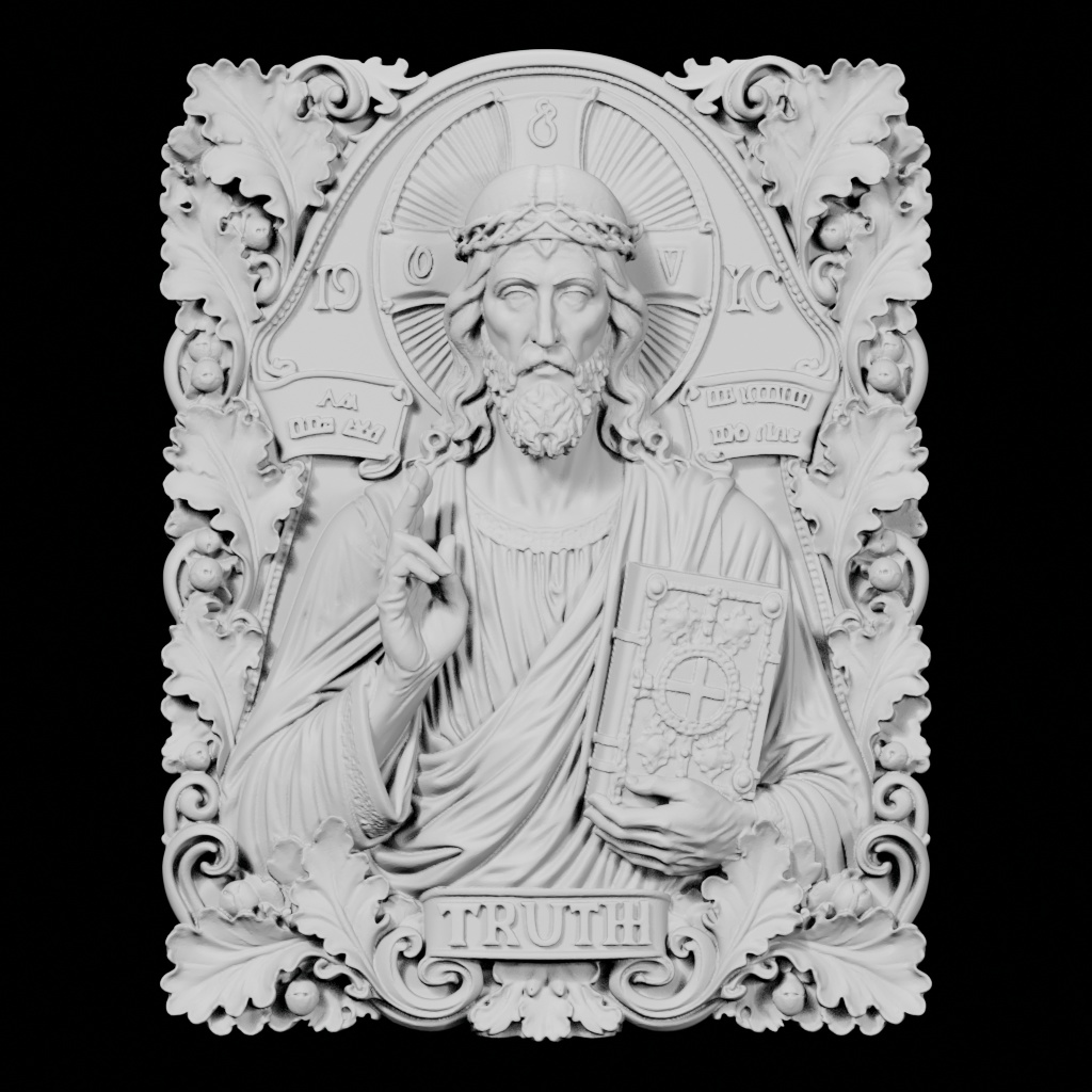 Jesus Truth Way Life 3D Bas Relief CNC STL file preview