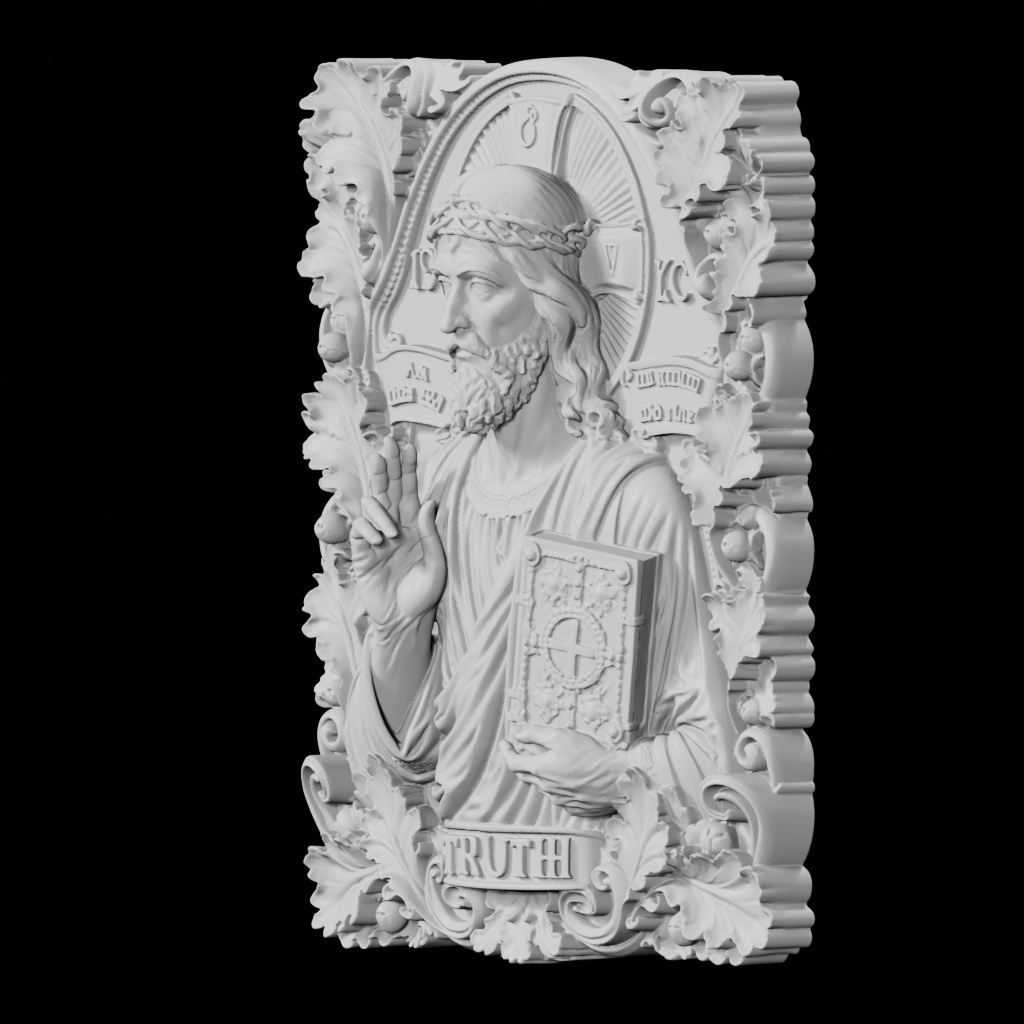 Jesus Truth Way Life 3D Bas Relief CNC STL file preview 2