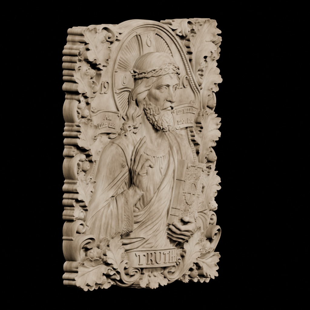 Jesus Truth Way Life 3D Bas Relief CNC STL file preview 3