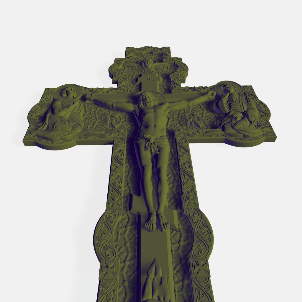 Jesus on Crucifix CNC STL file preview 2