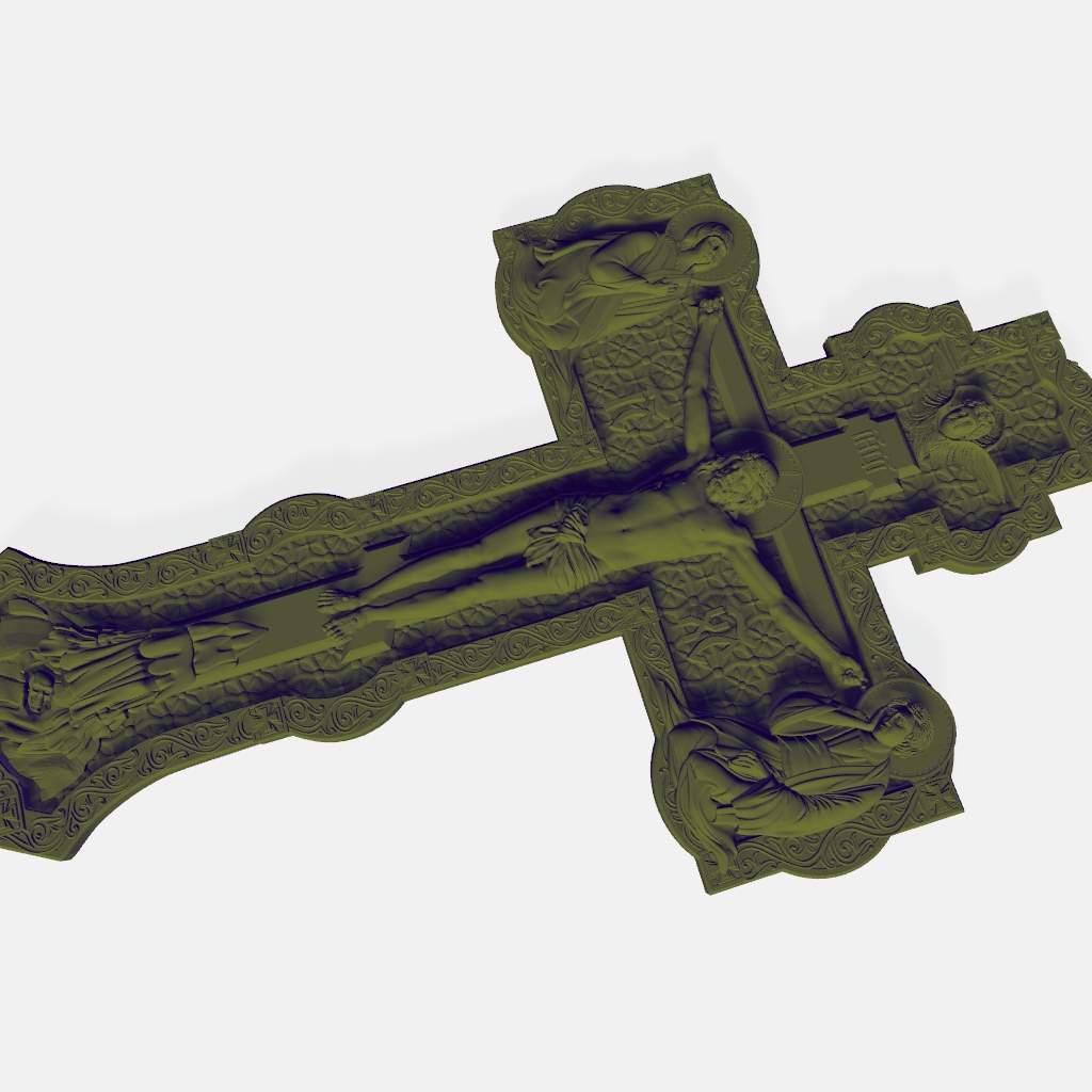 Jesus on Crucifix CNC STL file preview 3