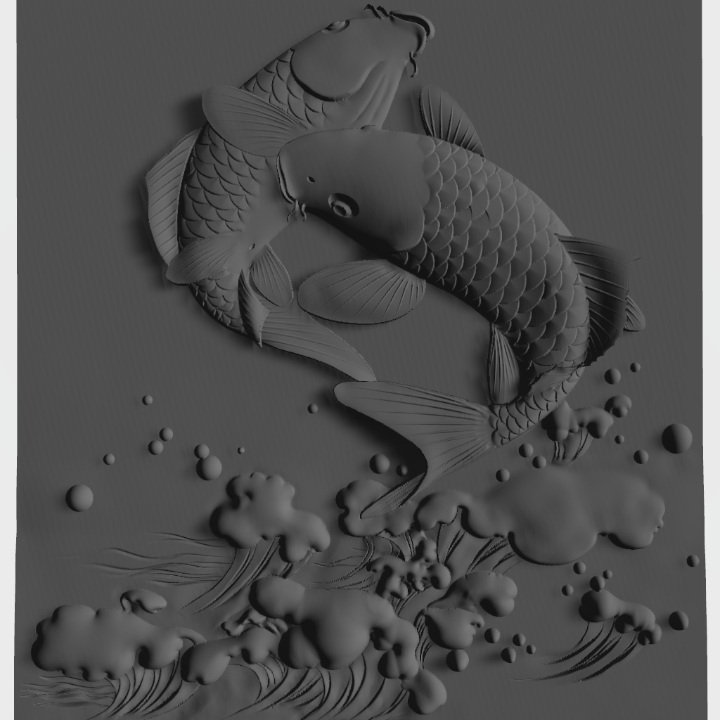 Koi Carp CNC Router Model CNC STL file preview