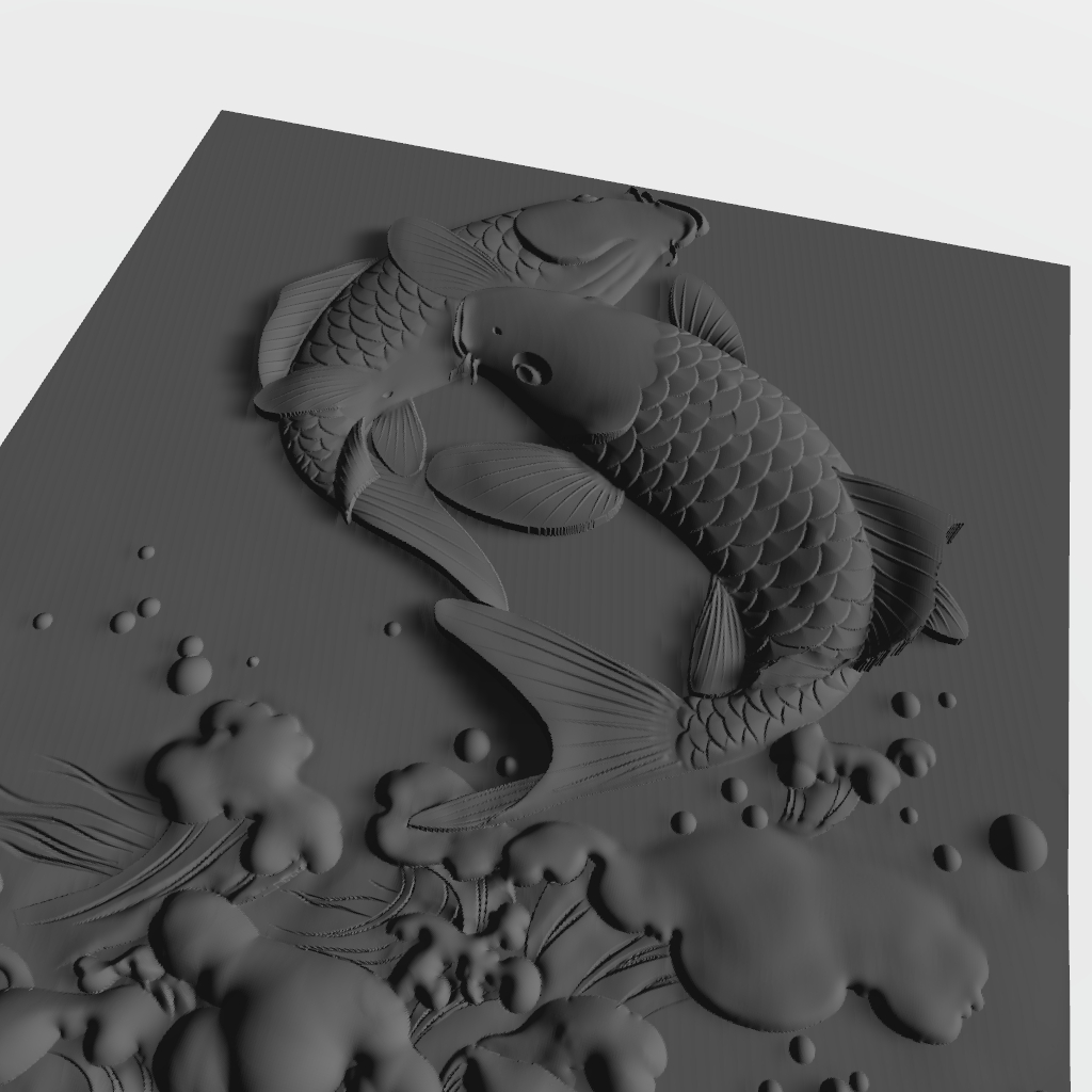 Koi Carp CNC Router Model CNC STL file preview 2