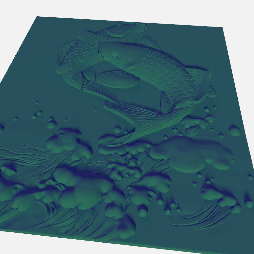Koi Carp CNC Router Model CNC STL file preview 3