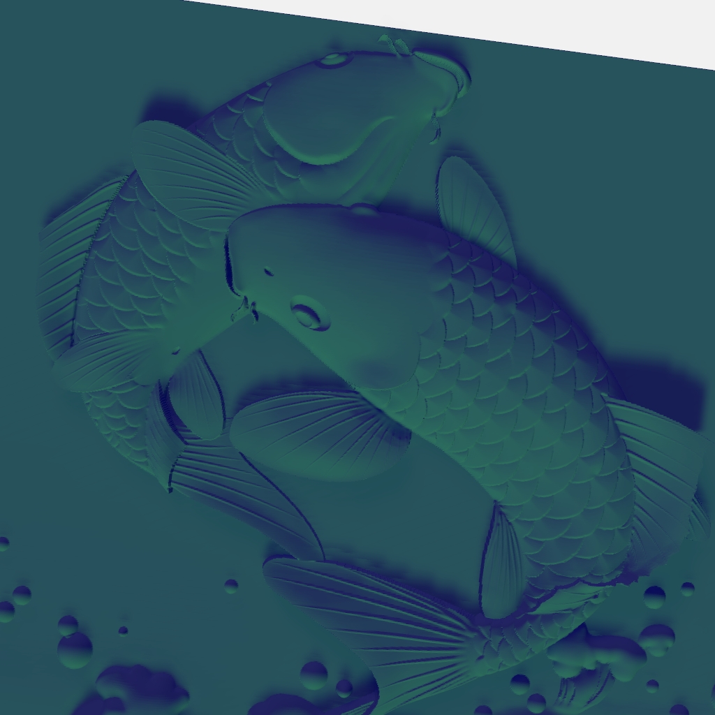 Koi Carp CNC Router Model CNC STL file preview 4