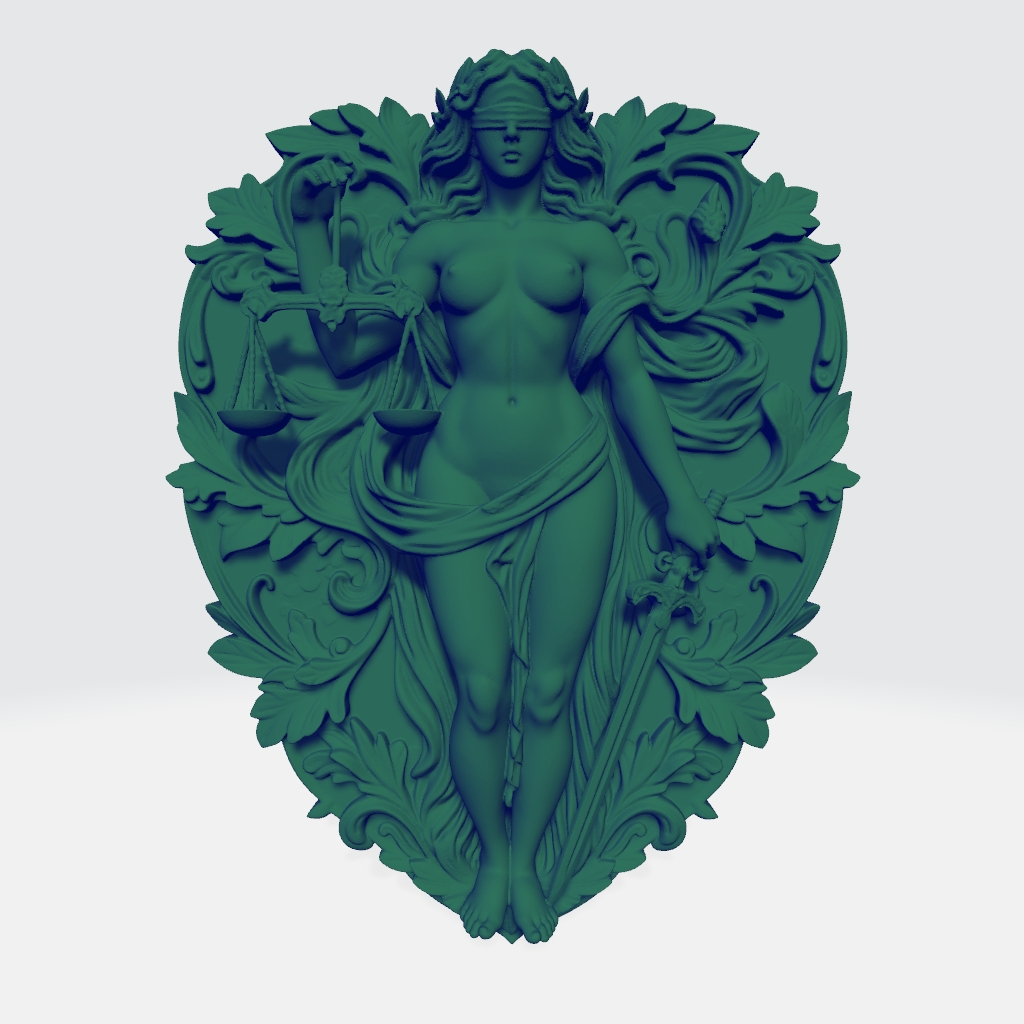 Lady Justice Nude CNC STL file preview
