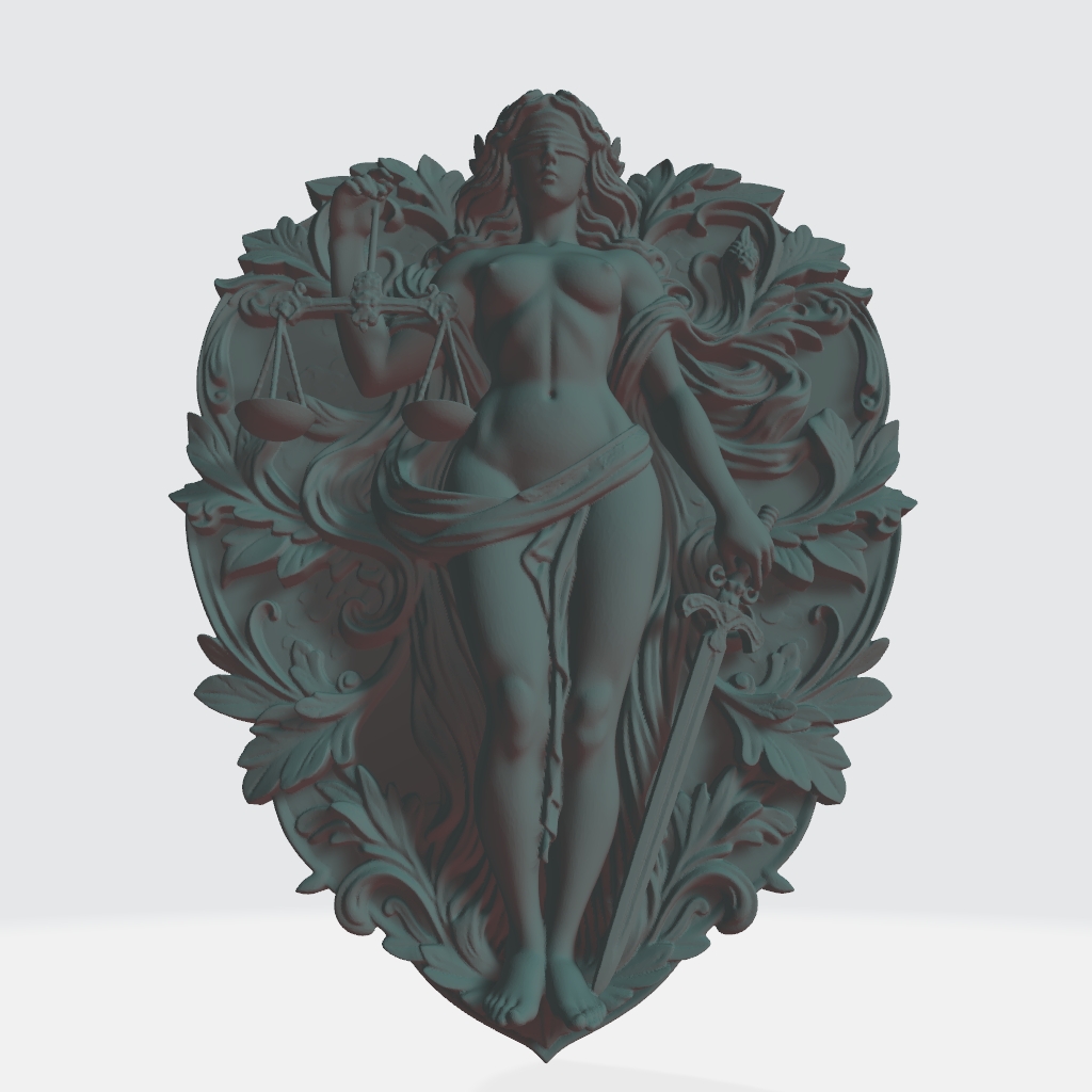 Lady Justice Nude CNC STL file preview 4