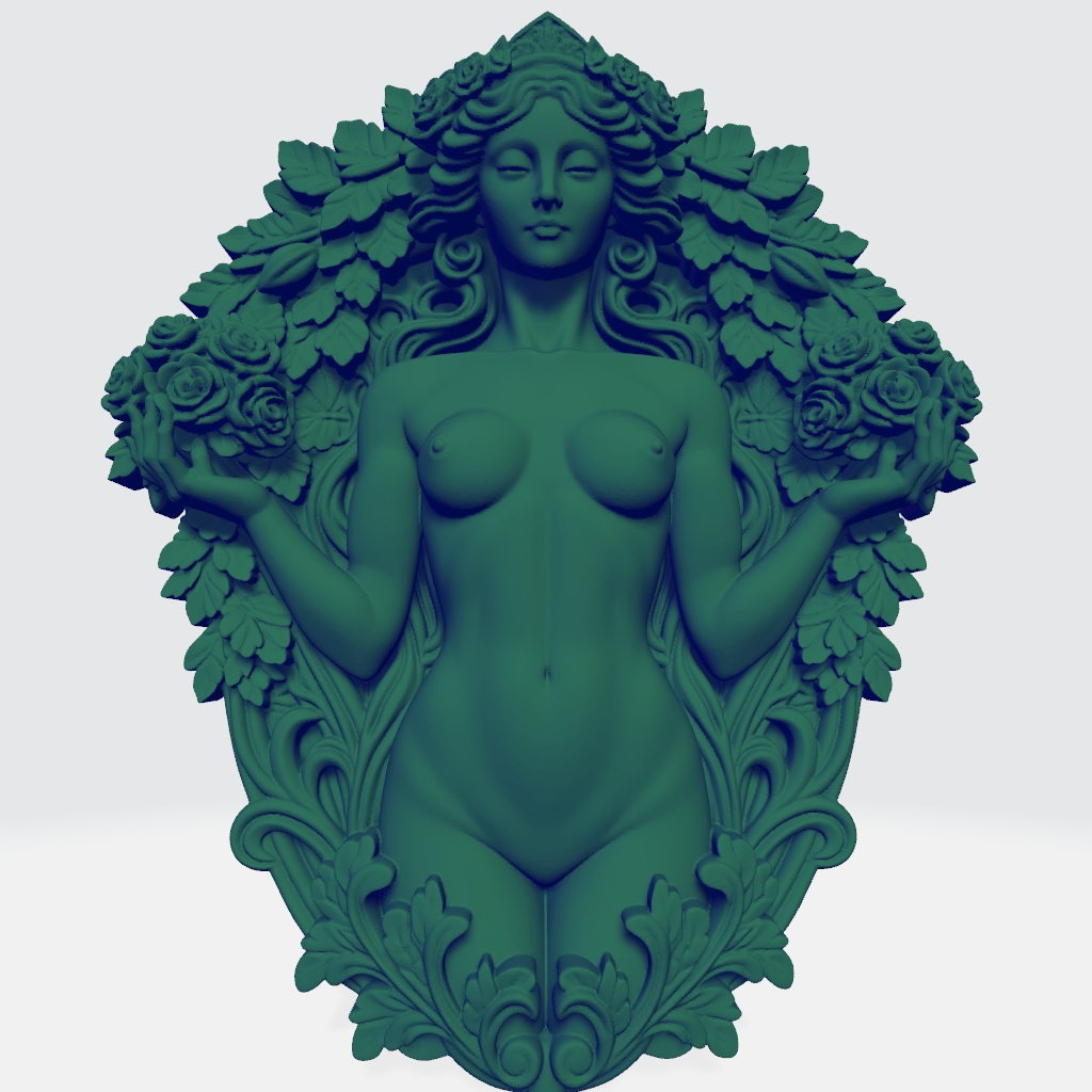 Lady Of Forest Greenman CNC STL file preview