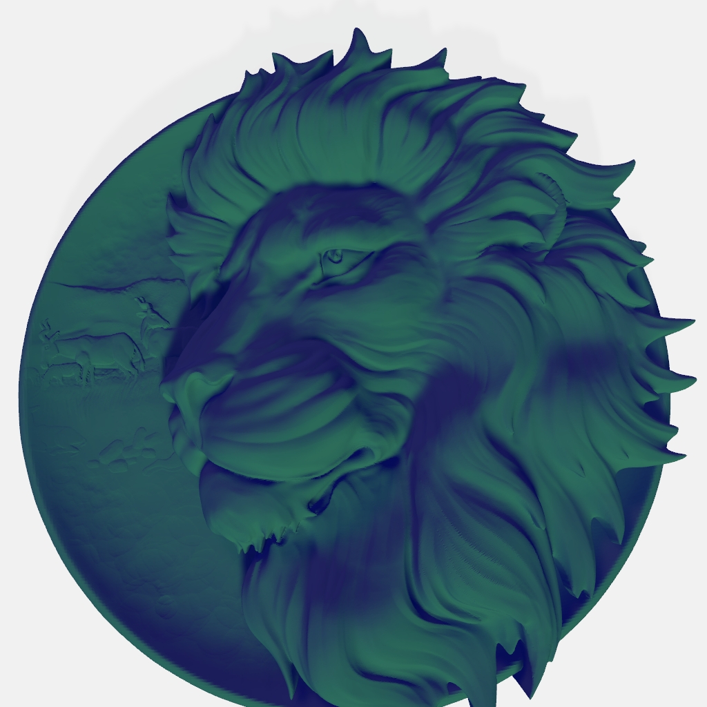 Majestic Hunting Lion Head Plaque CNC STL file preview