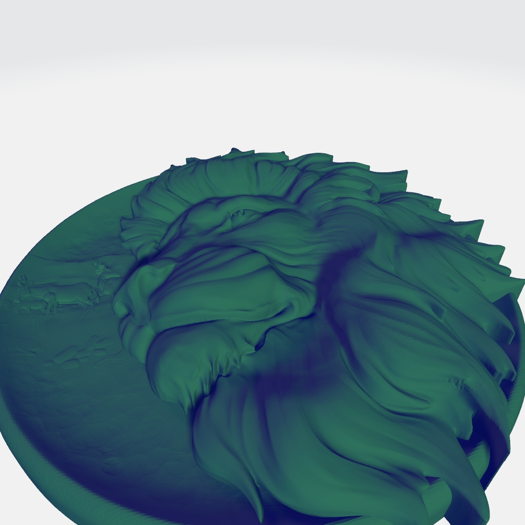 Majestic Hunting Lion Head Plaque CNC STL file preview 3