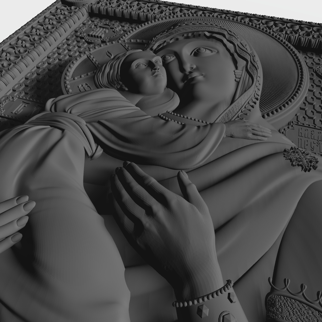 Mary and Child CNC STL file preview