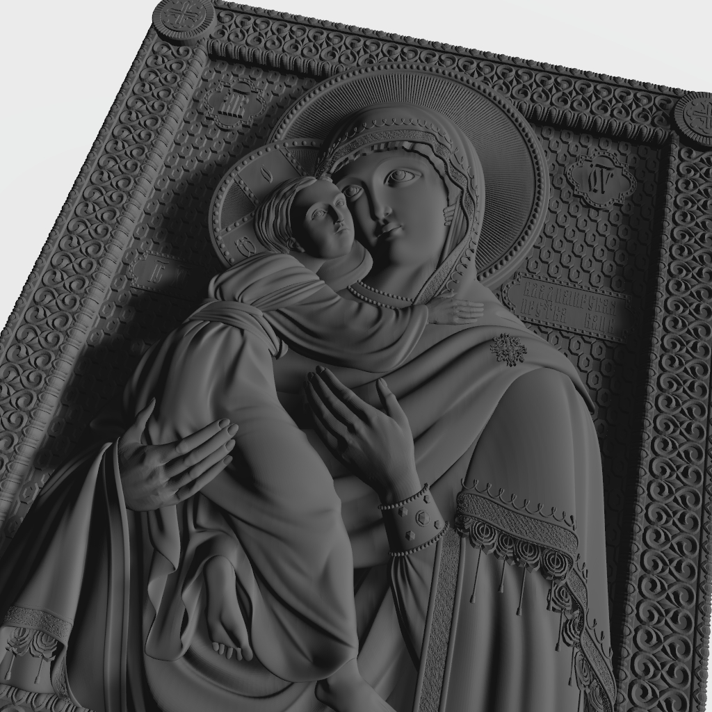 Mary and Child CNC STL file preview 3
