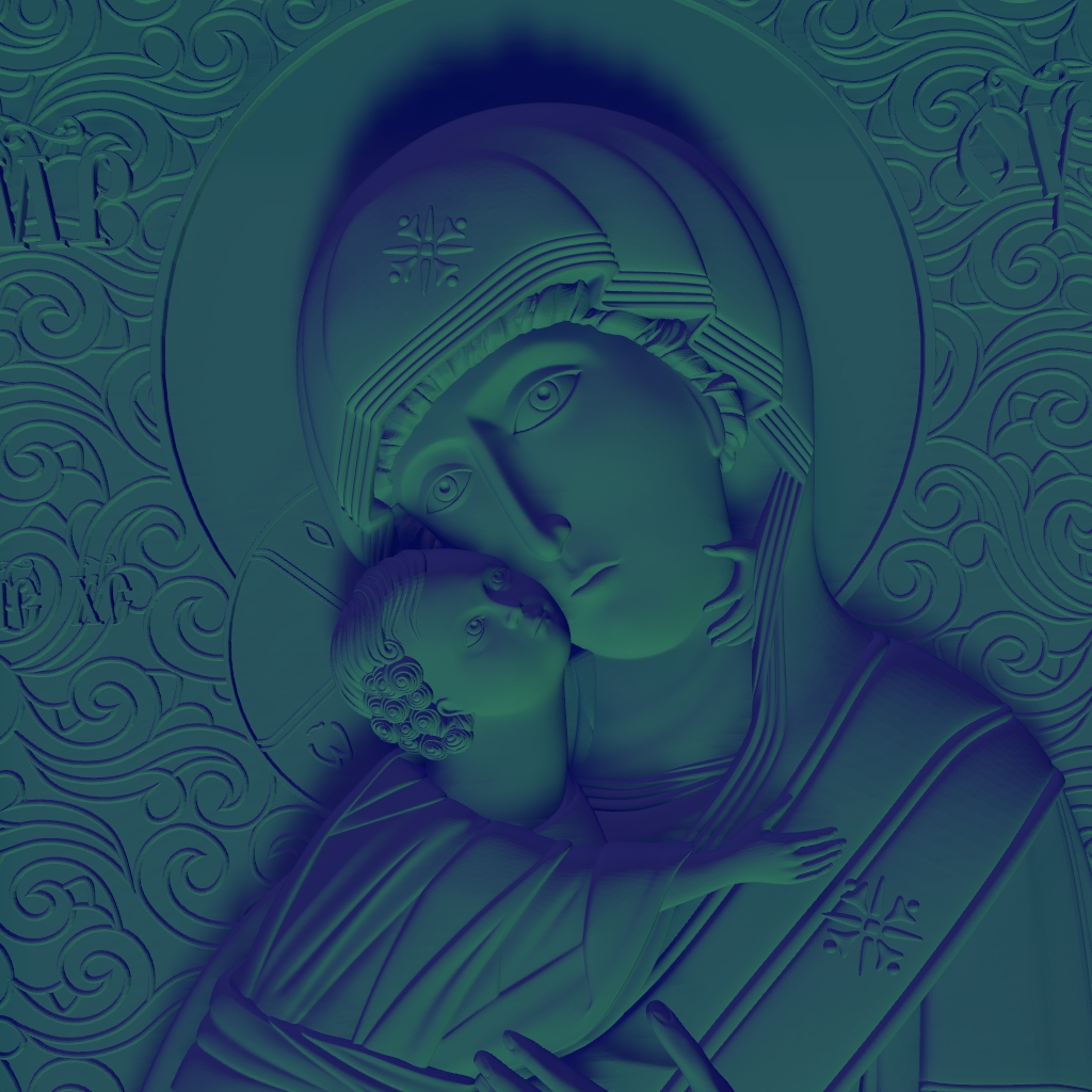 Mary and Christ Relief CNC STL file preview 3