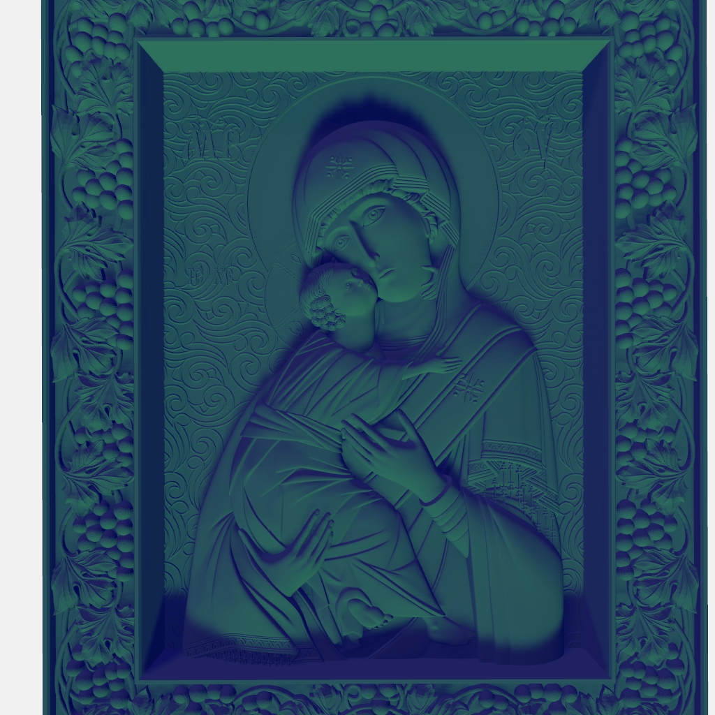 Mary and Christ Relief CNC STL file preview 4